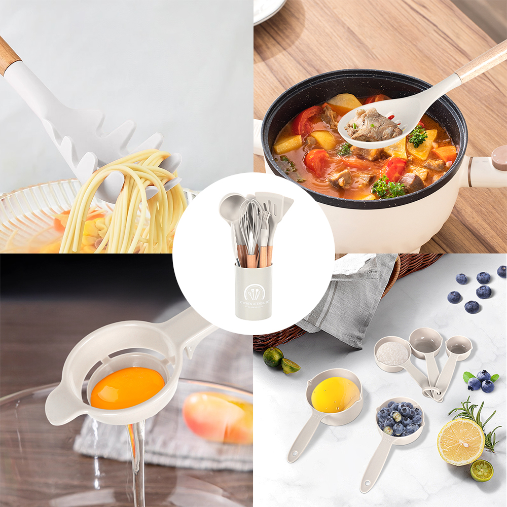 Silicone Material And Utensils Type Silicone Kitchenware With Handle/ Silicone Cooking Tool Set With S/S Handle · image 4