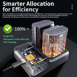 <span class=keywords><strong>Chargeur</strong></span> intelligent à double compartiment FB pour <span class=keywords><strong>Sony</strong></span> <span class=keywords><strong>NP</strong></span> <span class=keywords><strong>FZ100</strong></span> avec fonction DC pour appareils photo A7M5 A7R5 A7M4 A7S3 A7M3 A7C2 A6600 A6700 - Product Image 2