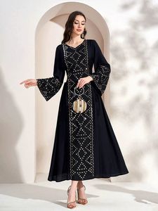 Abaya de luxe <span class=keywords><strong>maroc</strong></span> caftan paillettes diamant africain musulman mode Robe Caftan soirée Robe de soirée Boubou Robe Djellaba Robe - Product Image 4
