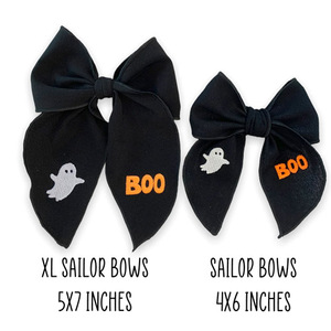 Fiocchi da Marinaio in Lino Ricamati Personalizzati per Halloween, Fiocchi Autunnali con Clip per Ragazze e Donne - Product Image 4