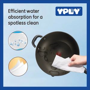 2-प्लाई अवशोषक कुंवारी लकड़ी लुगदी रसोई कागज तौलिया रोल नरम और सस्ते पानी का तेल रसोई सफाई तौलिया - Product Image 5