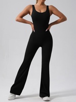 Nouvelle combinaison longue sans couture style européen et américain, dos nu, en Spandex/Nylon, effet galbant fessier, pour le sport