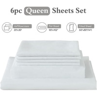 Ensemble de draps personnalisé de qualité supérieure 6 pièces, soyeux, doux et infroissable, rafraîchissant et respirant, design pour chambre d'hôtel, textile de luxe pour la maison