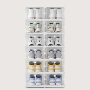 Free Installation Living Room Furniture Transparent Shoe Racks Stackable Shoe Storage Box