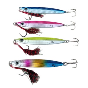 Vente en gros de leurres métalliques à coulée lente de 7g et 30g, 8 couleurs, pour la pêche en bateau en <span class=keywords><strong>mer</strong></span>, ciblant le marlin, le snapper et la truite, avec hameçons - Product Image 1