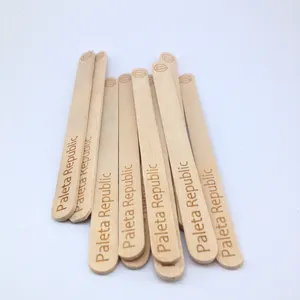 Laser Engraved Popsicle Stick Ice Cream Sticks Customized Wood Ice Cream Stick 114mm