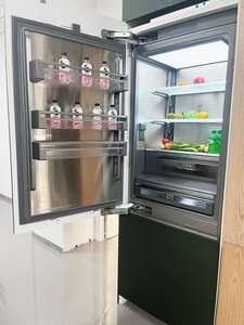 Réfrigérateur américain à portes françaises en acier inoxydable sans givre, prêt pour les panneaux, 30 pouces, congélateur inférieur, eau, ménage, hôtel - Product Image 6