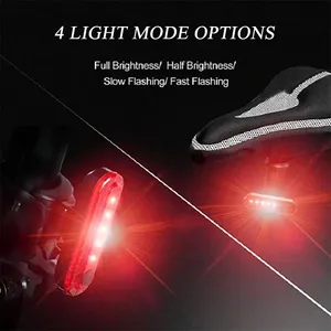 ไฟท้าย <span class=keywords><strong>LED</strong></span> USB แบบชาร์จไฟได้สำหรับจักรยาน BMX ยางภูเขาสีขาว4.5-11นิ้ว - Product Image 3