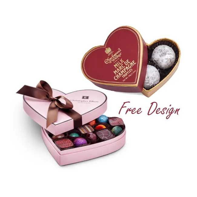 Großhandel benutzer definierte Valentinstag Liebe Blume Geschenk box Schokoladen box Herzförmige Geschenk box Candy Carton