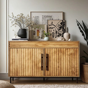 خزانة بوفيه حديثة وأبواب من الخشب مكتب قابل للسحب مع خزانة مطبخ بدرج لغرفة المعيشة - Product Image 2