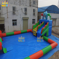 WODI Château gonflable commercial en PVC de 0,55 mm avec piscine pour enfants et adultes – Conception personnalisable