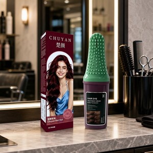 Teinture capillaire bordeaux la plus vendue 200ml avec applicateur peigne, qualité salon, marque privée OEM, offre spéciale - Product Image 1