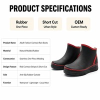 Bottes de pluie en caoutchouc à enfiler, semelle plateforme épaisse antidérapante, légères, imperméables, décontractées, courtes, personnalisées, en néoprène, type deck boots