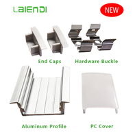 Profilé en aluminium LED moderne Laiendi avec couvercle en PC, profilé LED en aluminium avec diffuseur en PC, profilés en aluminium pour éclairage LED