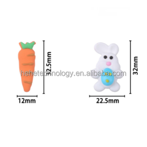 Conejo de Pascua de 32mm, zanahoria comestible, Fondant, decoración de panadería, <span class=keywords><strong>ingredientes</strong></span> reales, decoraciones para galletas, pasteles - Product Image 6
