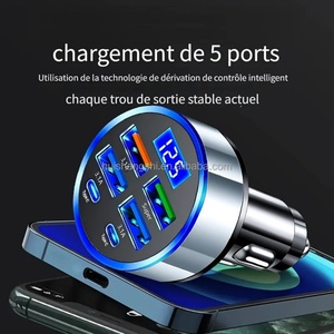Cargador de Coche USB C 6 en 1, Adaptador de Vehículo de Carga Súper Rápida para iPhone, Samsung, Oppo, Vivo, Productos de Tendencia 2025, Novedades - Product Image 3