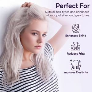 Shampooing et revitalisant violet sans sulfate, neutralise les tons cuivrés, revitalise les tons glacés pour cheveux cendrés/argentés/blonds, OEM ODM - Product Image 4