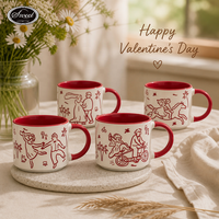 Tasse à café en céramique SWT avec impression d'oreilles pour couple, cadeau de mariage, vente en gros, Saint-Valentin