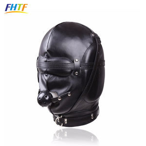 Adulto PU Couro Bondage Gear Eyemask <span class=keywords><strong>Head</strong></span> <span class=keywords><strong>Harness</strong></span> com <span class=keywords><strong>Ball</strong></span> <span class=keywords><strong>Gag</strong></span> para Sex Play - Product Image 2