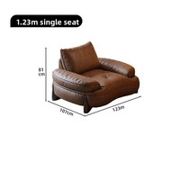 Ensemble de canapés italiens modernes et minimalistes pour petits espaces de vie, en cuir de vachette première couche, avec rangées courbes et droites, garni d'éponge