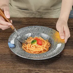 Kreatives Design Western Food Pasta Teller Imitation Porzellan Deep Dish Kunststoff Salat platte