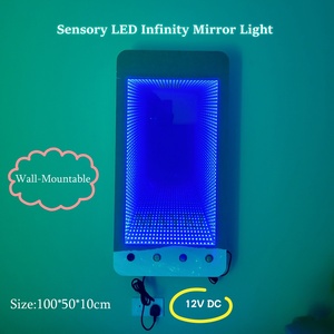 Pannello Interattivo Sensoriale <span class=keywords><strong>Infinity</strong></span>: Lampada a Tunnel con Specchio Infinito per Stimolazione Visiva, Rilassamento e Terapia - Product Image 5