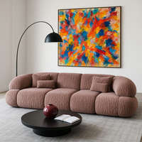 Canapé Modulaire Moderne en Tissu Rembourré de Luxe, Canapé Courbé Effet Nuage pour Salon