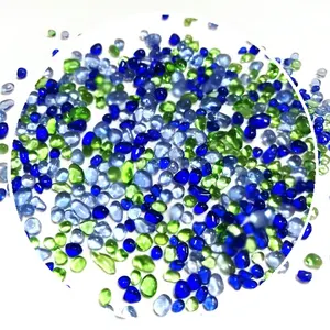 Perles de verre pour piscine mélangées, vente en gros, granulés, pour bricolage