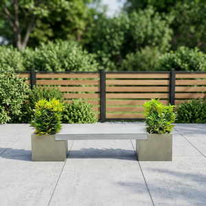 Banco de Patio Moderno de Madera con Jardineras para Uso en Exteriores, Diseño Minimalista, Asientos Duraderos con Capacidad para 2 Personas - Product Image 5