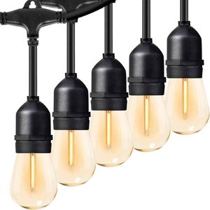 Guirlande lumineuse LED VANTUR 14,4 m avec 24 ampoules E26, indice de protection IP65, blanc chaud doux 2700K, utilisation en extérieur/intérieur - Product Image 1