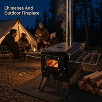 Barbecue portable au charbon de bois Zstuma, brasero, foyer extérieur, série de produits de jardin, lot de cinq