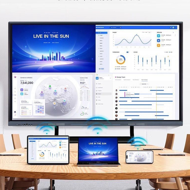 Infrared Multi-Touch Wireless Screen Cast Remote Video Conference Classroom Teaching Solution 4K UHD Interactive Flat Panel