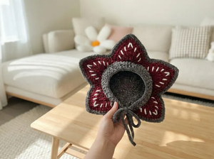 Sombrero de Vaquero Tejido a Mano para Mascotas, Gorro Floral de Punto para Gatos y Perros, Accesorio de Disfraz para Fiestas en Interiores - Product Image 5