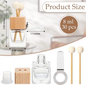 Diffuseur de parfum pour voiture en verre vide à suspendre, flacon de parfum étanche avec clip - Product Image 4