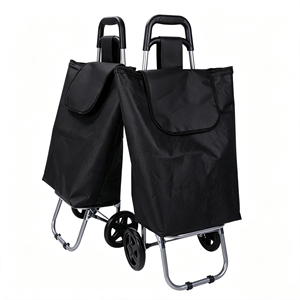 <b>Folding</b> Shopping <b>Cart</b> with Removable Oxford Cloth Bag, Lightweight Grocery Trolley with 2 Wheels for Groceries - Product Image 3