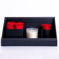 Coffret Cadeau Haut de Gamme de Roses Éternelles Parfumées et Bougies d'Aromathérapie – Idéal pour Diwali, Ramadan, Saint-Valentin – Nouveauté Tendance
