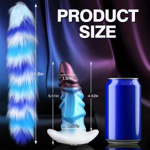 OEM Animal Dildo Silicone Mold <span class=keywords><strong>Tail</strong></span> Butt Plug Longo Peludo Fox <span class=keywords><strong>Tail</strong></span> Plug Buttplug com T-Base Bonito Butt Plug para Cosplay Mulheres Homens - Product Image 3