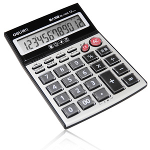 Deli Calculator 1526 12 Digit Desktop Voice Calculator With Large Screen Crystal Keys Music Alarm - Product Image 2