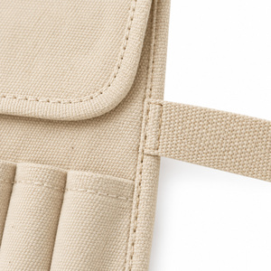 Étui à roulettes pour pinceaux de maquillage en toile, 12 emplacements élastiques, rabat anti-poussière, sangle de fixation, sans fermeture éclair, logo personnalisé, usine certifiée ISO BSCI - Product Image 5