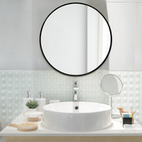 Miroir rond à suspension murale avec cadre en métal doré moderne pour la maison