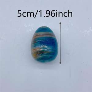 Huevo de Ónix Azul Pulido, Huevo de Cristal, Piedra Curativa, Piedra de Palma, Artesanía, Decoración del Hogar, Reiki, Equilibrio, Meditación, Regalo, Venta al por Mayor - Product Image 3