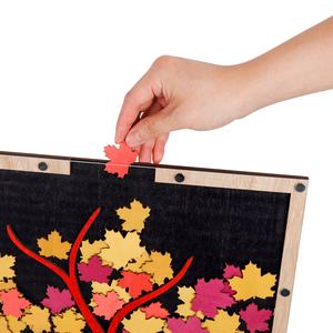 Idées de cadeaux de mariage <span class=keywords><strong>livre</strong></span> d'or de mariage personnalisé arbre de feuilles alternatif <span class=keywords><strong>livre</strong></span> d'or 3D signe en bois - Product Image 2