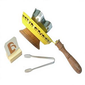 Quemador de Bakhoor Aromático de Acero Inoxidable Bela Artisan con Mango de Madera, Bandeja Amarilla, Soporte para Incienso Árabe, Set de Mabkhara para Carbón - Product Image 1