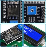 Pantalla TFT 1602A 5V Azul Verde-amarilla con IIC/I2C, Retroiluminación Blanca, Módulo de Monitor TFT 16x2 LCD1602