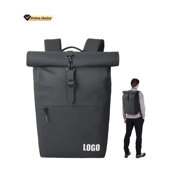 custom waterproof Usb nylon laptop backpacks school bags unisex roll top backpack office computer bag laptop backpack
