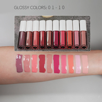 Sampel Lip Gloss Mini 1.5ML untuk Pengujian Tanpa Logo, Lip Gloss Berkilau dan Lipstik Matte serta Set Sampel Lip Gloss Laris
