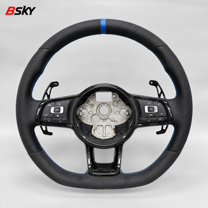 Volant en cuir perforé suédé pour Volkswagen VW <span class=keywords><strong>Golf</strong></span> 4 5 6 7 7.5 8 MK4 5 6 7 7.5 8 R GTI GTD <span class=keywords><strong>GTE</strong></span> - Product Image 6
