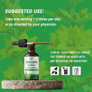 Private Label OEM Mullein <b>Drops</b> for Lungs Liquid Mullein Leaf Extract Supplement Respiratory & Immune Support - Product Image 4