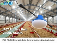Ampoule LED pour poulailler 130lm/W AC100-265V/DC48V IP67 Étanche Gradation 0-100% Éclairage pour ferme avicole