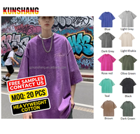 T-shirt en coton pur épais délavé à l'acide, coupe ample vintage, anti-humidité, impression par transfert thermique à l'encre blanche, personnalisable, grandes tailles, vente en gros